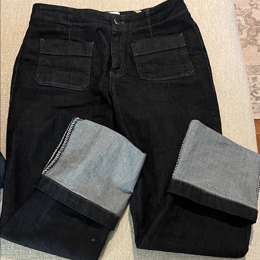 Maeve Anthropologie Cuffed Crop Denim